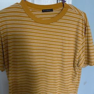 yellow and white striped brandy melville t shirt